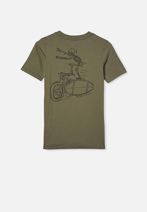 Free by Cotton On - Boys skater short sleeve tee - sage