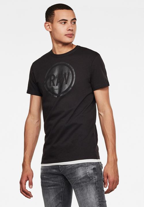 G-STAR - Graphic straight T-shirt - black