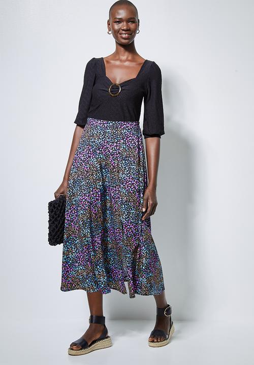 Superbalist - A line split midi skirt - multi 