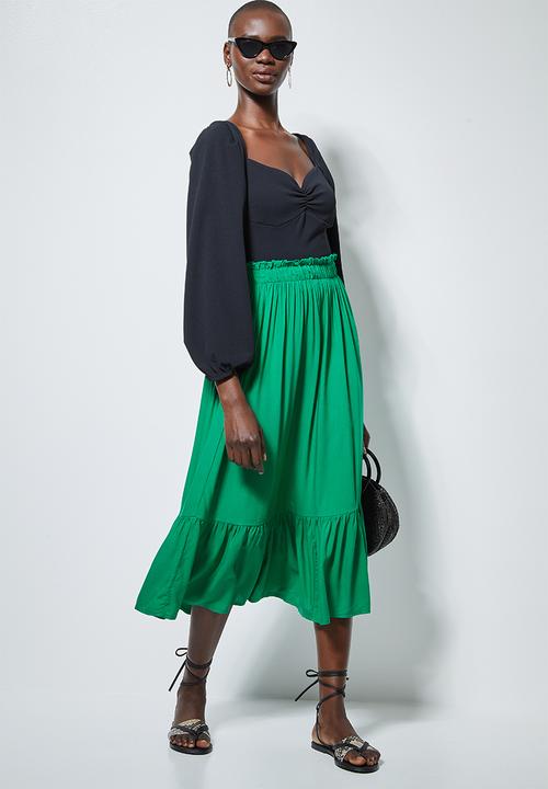 Superbalist - Single tier midi skirt - emerald green