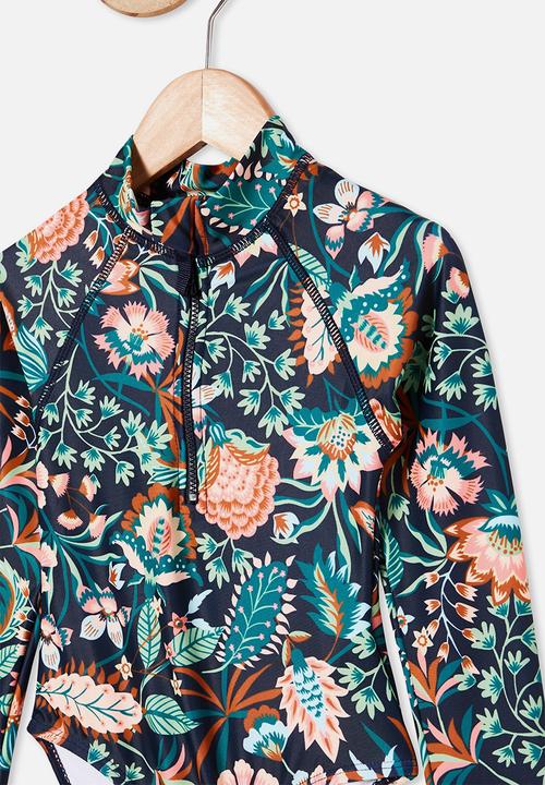 Cotton On - Lydia one piece - indian ink folk floral