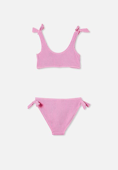 Free by Cotton On - Trinka rib tie bikini - purple paradise