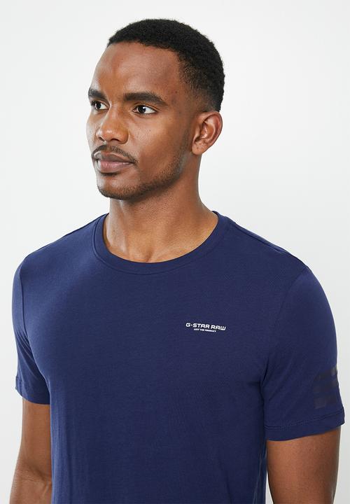 G-STAR - Text GR slim short sleeve tee - blue