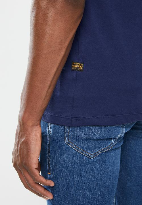 G-STAR - Text GR slim short sleeve tee - blue
