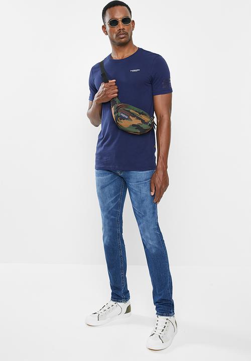 G-STAR - Text GR slim short sleeve tee - blue