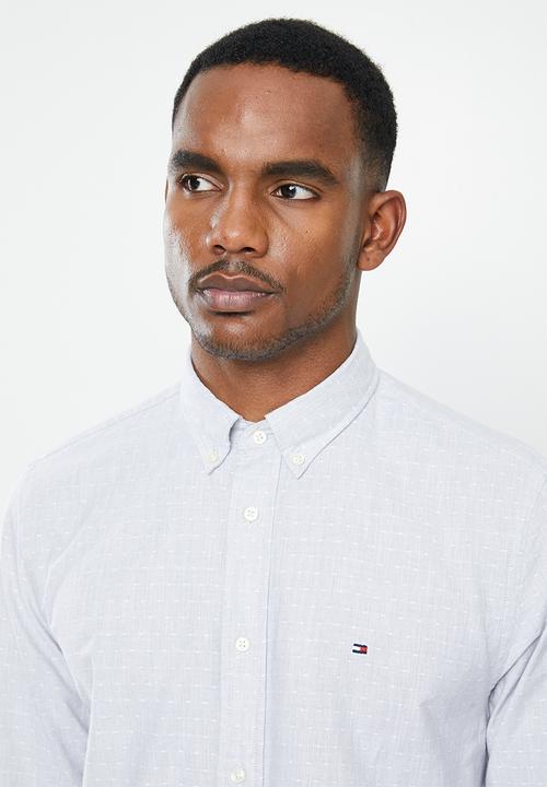 Tommy Hilfiger - Melange diamond dobby shirt - grey 