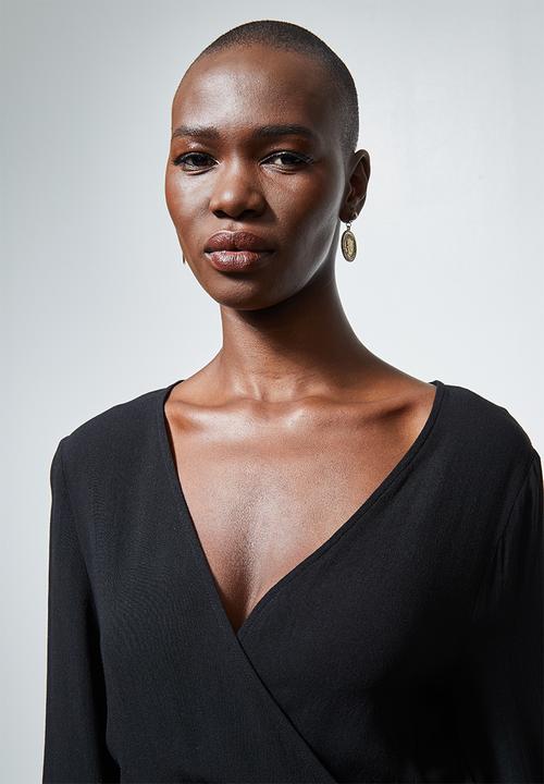 Superbalist - Wide sleeve wrap blouse - black