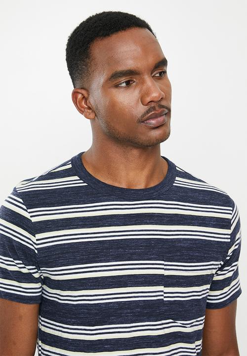 MANGO - Conan stripe T-shirt - white & navy