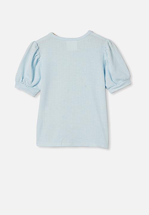 Cotton On - Jasmine puff sleeve top - frosty blue