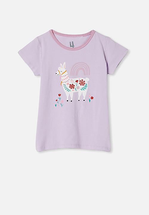 Cotton On - Harpa short sleeve pj set - vintage lilac llama
