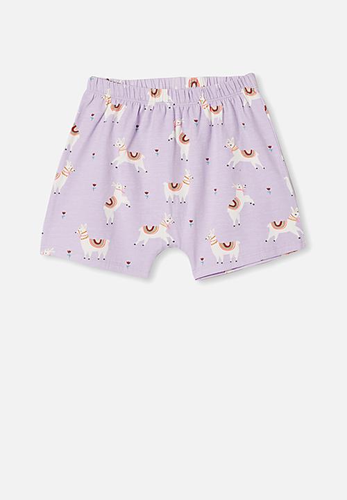 Cotton On - Harpa short sleeve pj set - vintage lilac llama
