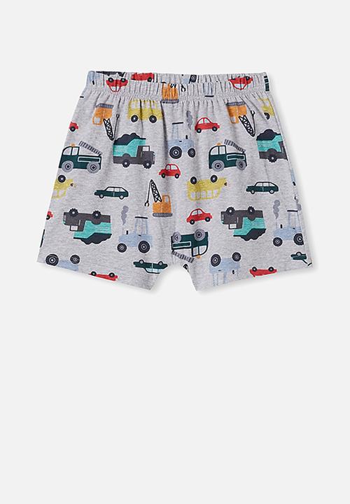 Cotton On - Hudson short sleeve pj set - multi trucks summer grey marle