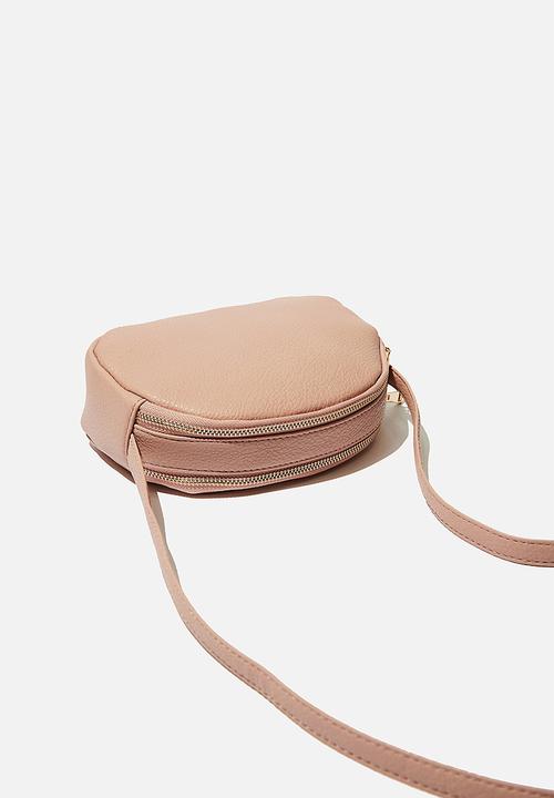 Rubi - Double zip half moon bag - blush