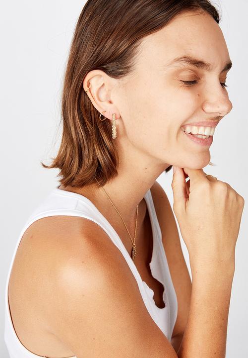 Rubi - Molten treasures triangle earrings  - gold
