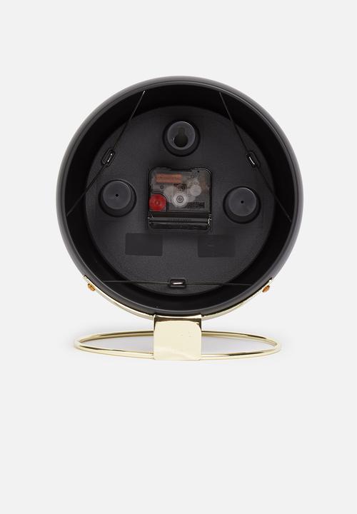 Present Time - Globe table clock - black & gold