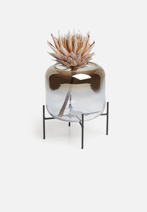 Present Time - Fade silver vase/candle canister - silver