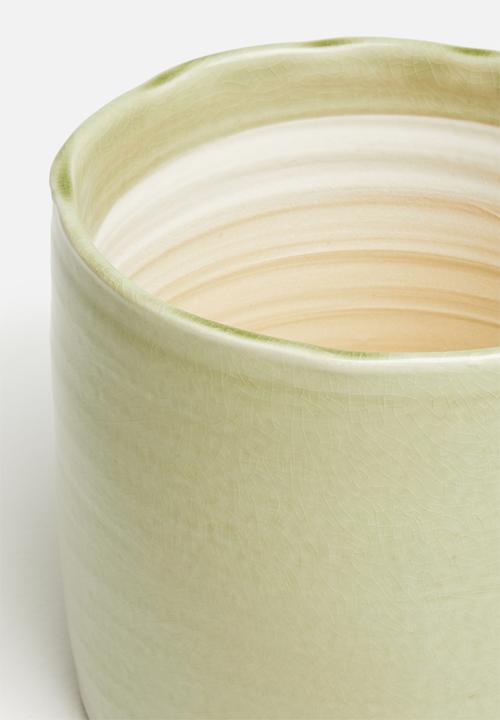 Silk By Design - Round ceramic flower pot - stone grey