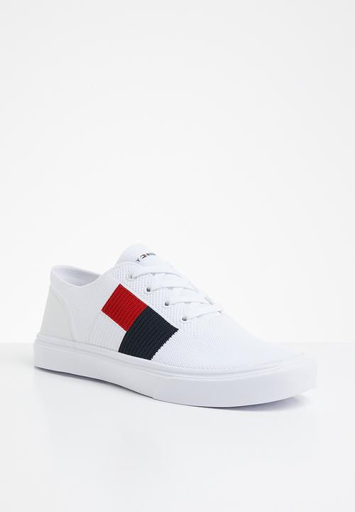 Tommy Hilfiger - Lightweight knit flag sneaker - white