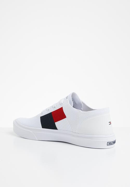 Tommy Hilfiger - Lightweight knit flag sneaker - white