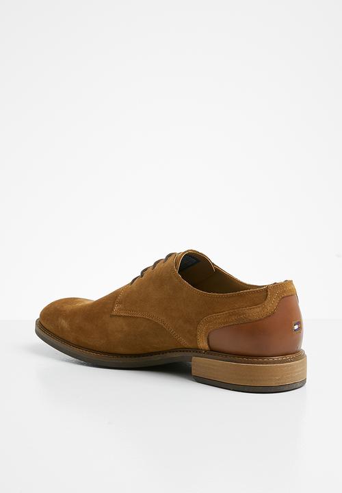 Tommy Hilfiger - Elevated material mix formal shoe - cognac