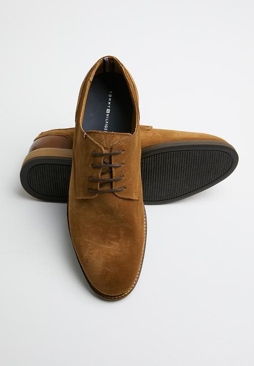 Tommy Hilfiger - Elevated material mix formal shoe - cognac
