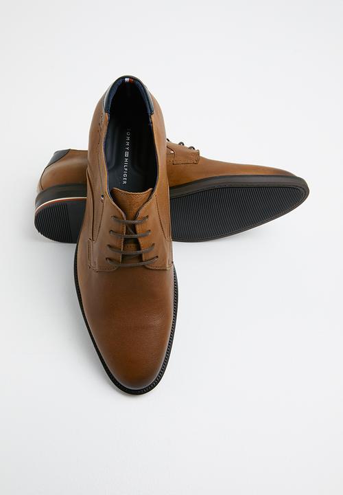Tommy Hilfiger - Signature Hilfiger leather leather shoe - cognac