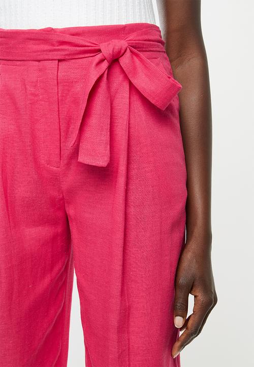 MANGO - Trousers Emma - bright pink