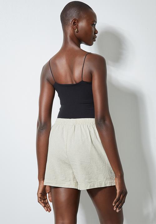 Superbalist - 2 pack elastic strap bodysuit with half shelf - black & black