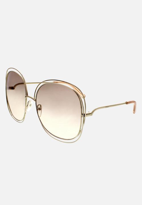 Chloe - Chloe square sunglasses - gold/transparent peach