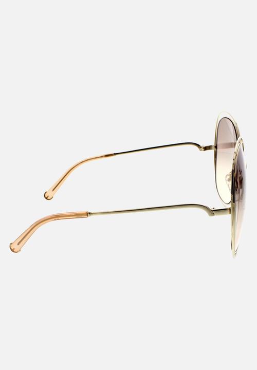 Chloe - Chloe square sunglasses - gold/transparent peach