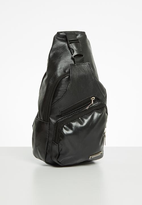 Rebel Republic - Boys zip detail moonbag- black