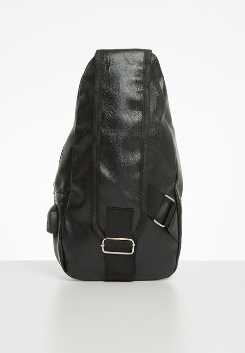 Rebel Republic - Boys zip detail moonbag- black