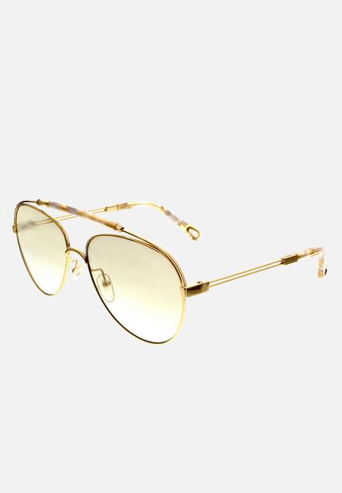 Chloe - Chloe aviator sunglasses - gold marble / beige