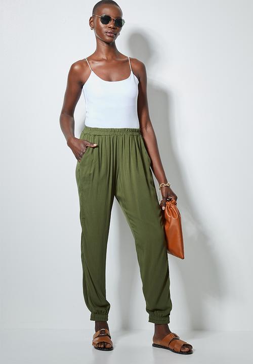 Superbalist - Easy pull on pants - dark olive