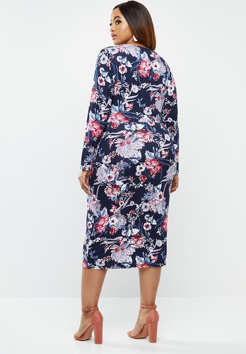 edit Plus - Tie detail bodycon - multi