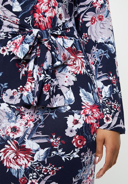 edit Plus - Tie detail bodycon - multi