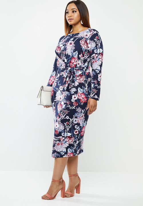 edit Plus - Tie detail bodycon - multi