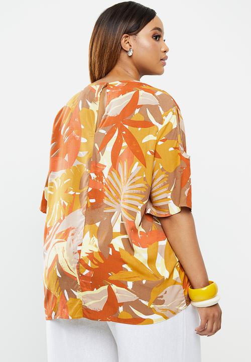 edit Plus - Keyhole blouse - orange 