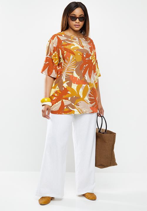 edit Plus - Keyhole blouse - orange 