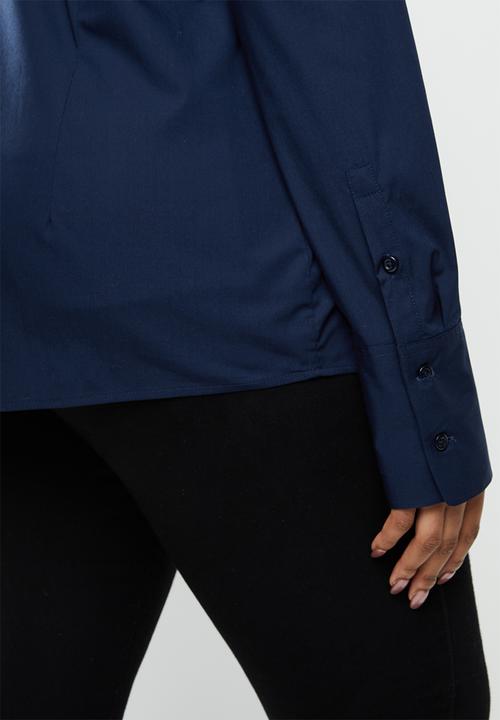 POLO - Plus Arabelle concealed front shirt - navy