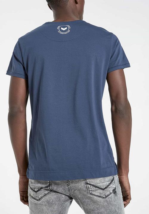 S.P.C.C - Carlisle fashion side slit straight hem T-shirt - blue