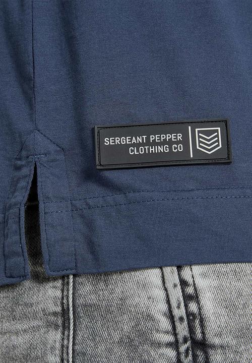 S.P.C.C - Carlisle fashion side slit straight hem T-shirt - blue