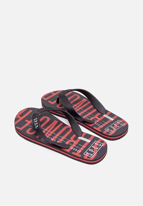 S.P.C.C - Dune fashion printed flip flops - black
