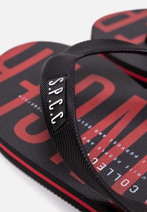 S.P.C.C - Dune fashion printed flip flops - black
