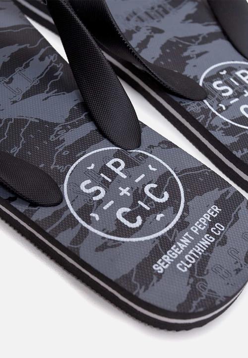 S.P.C.C - Tortuga fashion printed flip flops - charcoal