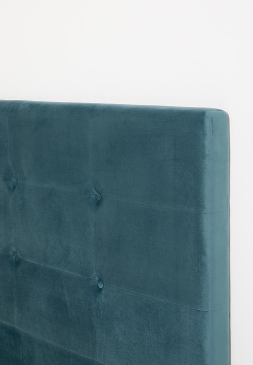 Sixth Floor - Deco button upholstered bed & headboard - Petrol - Queen