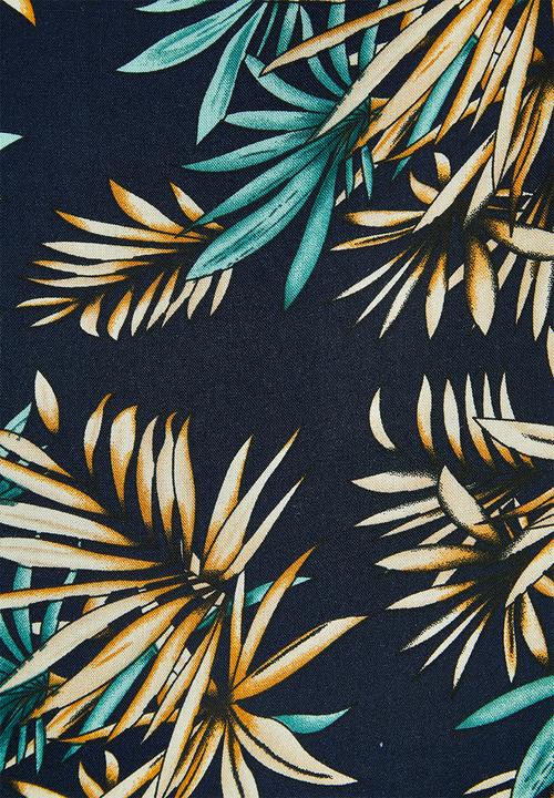 Superbalist - High waist shorts - navy palm print