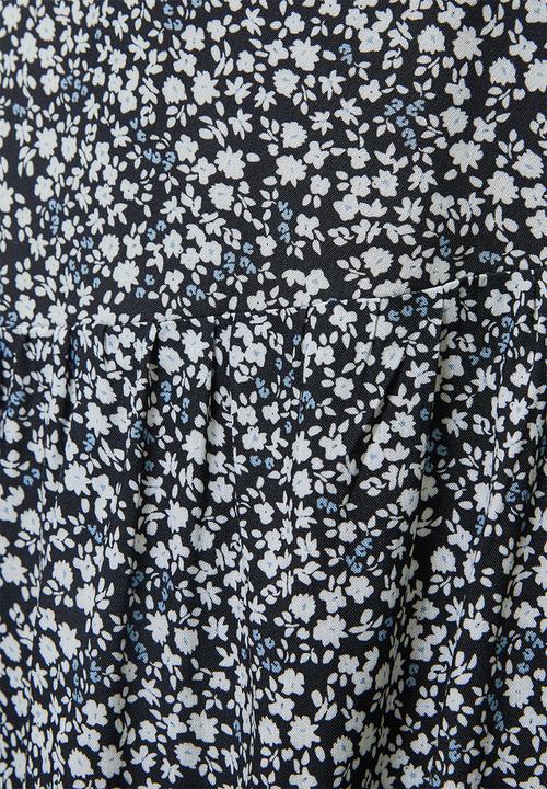 Superbalist - Single tier midi skirt - black based sprig