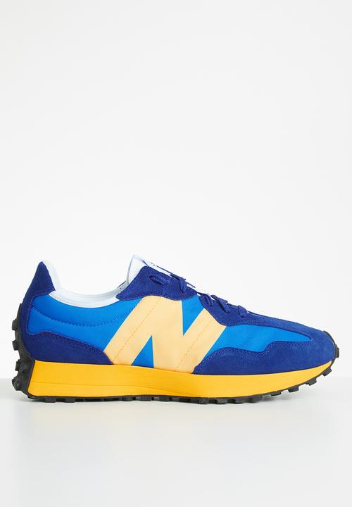 new balance sneakers blue and yellow
