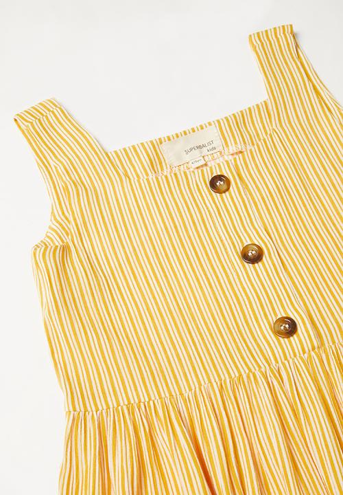 Superbalist Kids - Pocket detail stripe dress - yellow 